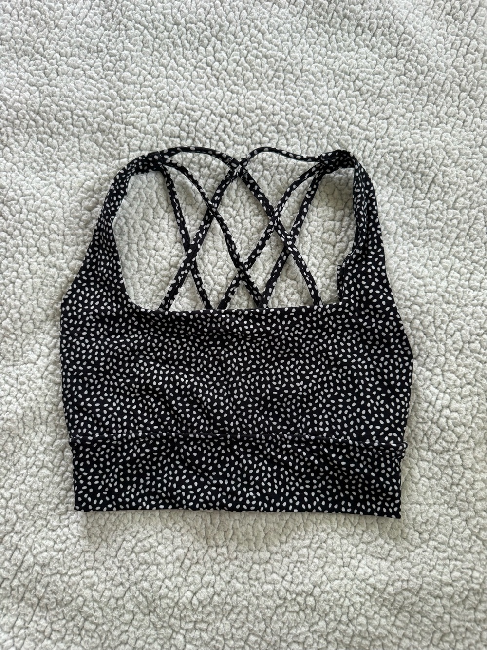 Buff Bunny Black and White Spotted Sports Bra